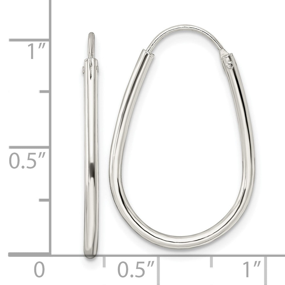 FJC Finejewelers 925 Sterling Silver Polished Endless Teardrop Hoop Earrings 25 x 17 mm
