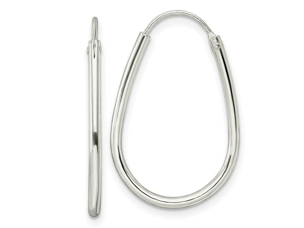 FJC Finejewelers 925 Sterling Silver Polished Endless Teardrop Hoop Earrings 25 x 17 mm