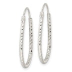 FJC Finejewelers 925 Sterling Silver Polished Bright Cut Endless Hoop Earrings 25 x 17 mm