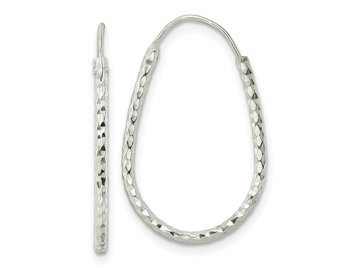 FJC Finejewelers 925 Sterling Silver Polished Bright Cut Endless Hoop Earrings 25 x 17 mm