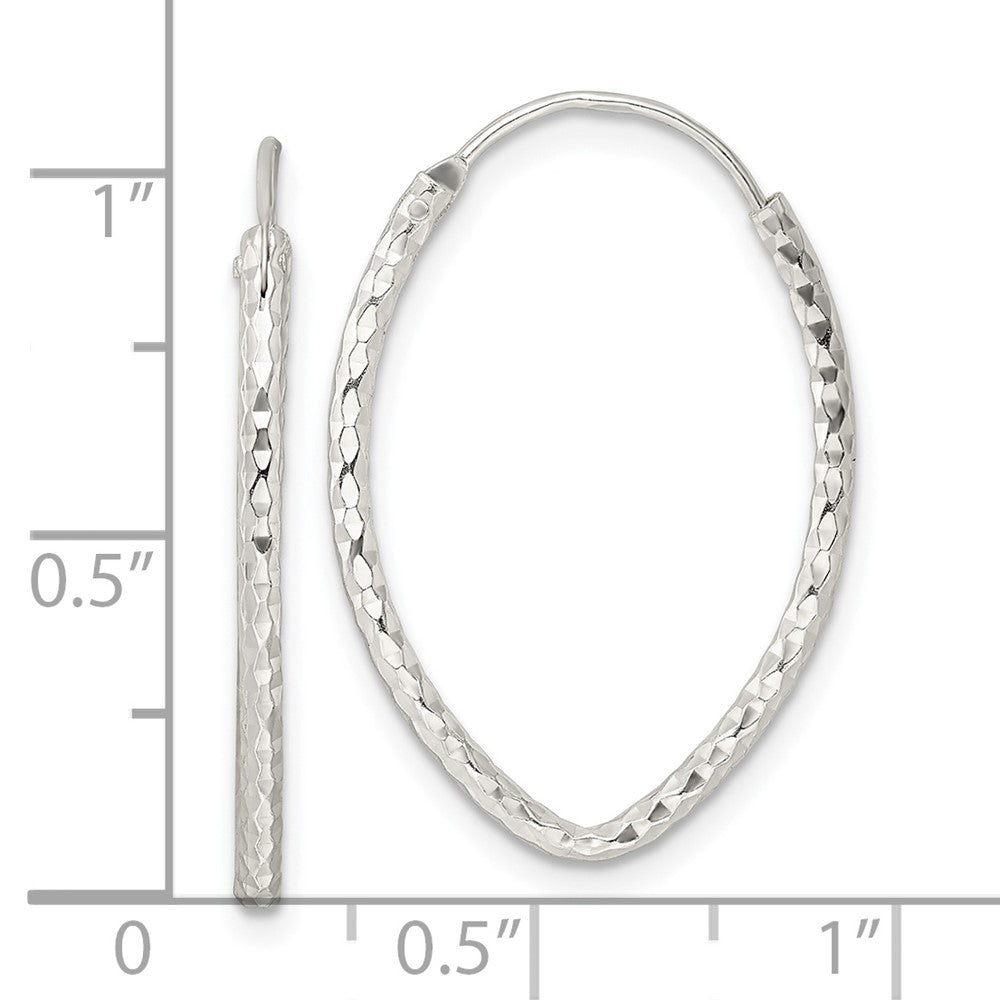 FJC Finejewelers 925 Sterling Silver Polished Bright Cut Endless Hoop Earrings 27 x 18 mm