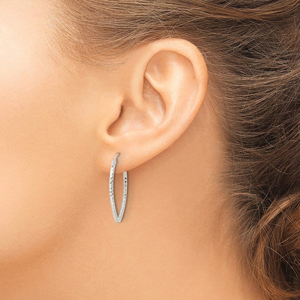 FJC Finejewelers 925 Sterling Silver Polished Bright Cut Endless Hoop Earrings 27 x 18 mm