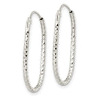 FJC Finejewelers 925 Sterling Silver Polished and Bright Cut Oblong Endless Hoop Earrings 27 x 18 mm