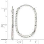 FJC Finejewelers 925 Sterling Silver Polished and Bright Cut Oblong Endless Hoop Earrings 27 x 18 mm