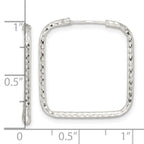 FJC Finejewelers 925 Sterling Silver Polished Bright Cut Square Endless Hoop Earrings 23 x 22 mm