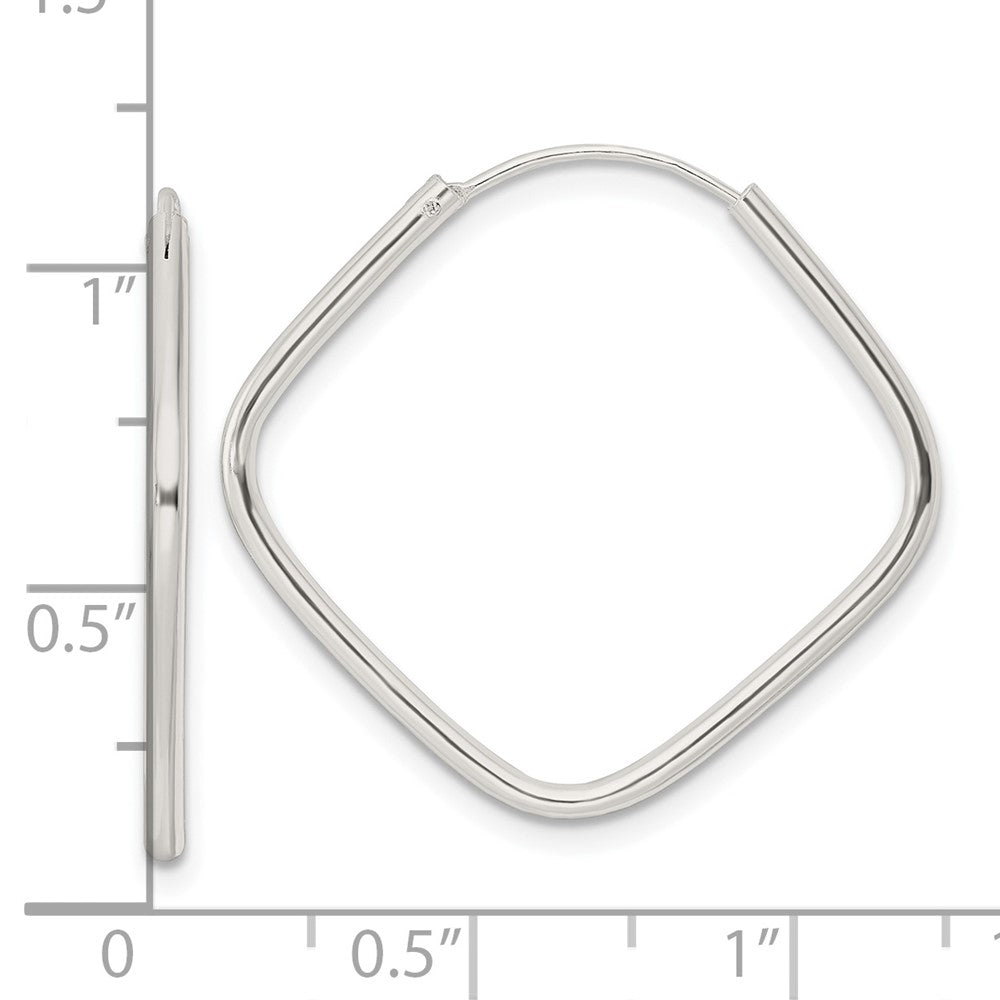 FJC Finejewelers 925 Sterling Silver Polished Endless Square Hoop Earrings 27 x 28 mm