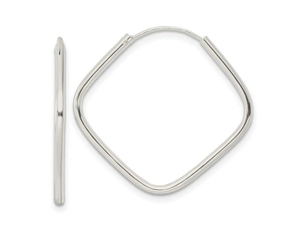FJC Finejewelers 925 Sterling Silver Polished Endless Square Hoop Earrings 27 x 28 mm