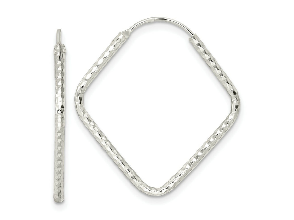 FJC Finejewelers 925 Sterling Silver Polished Bright Cut Endless Hoop Earrings 28 x 26 mm