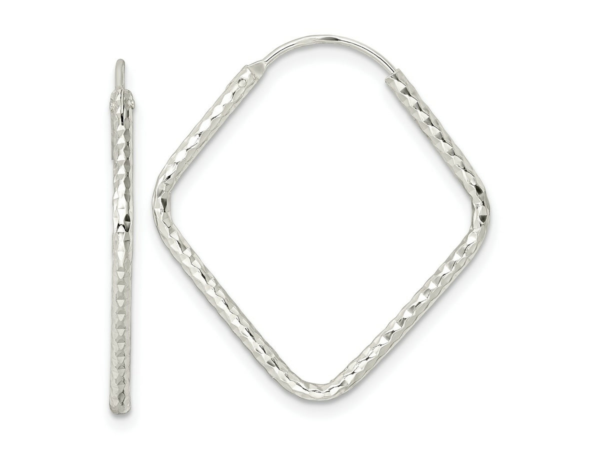FJC Finejewelers 925 Sterling Silver Polished Bright Cut Endless Hoop Earrings 28 x 26 mm