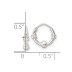 FJC Finejewelers 925 Sterling Silver Polished Beaded Circle Endless Hoop Earrings 11 x 11 mm