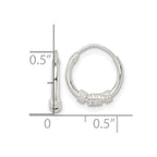 FJC Finejewelers 925 Sterling Silver Polished Beaded Circle Endless Hoop Earrings 12 x 12 mm