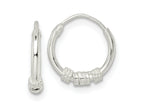 FJC Finejewelers 925 Sterling Silver Polished Beaded Circle Endless Hoop Earrings 12 x 12 mm