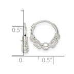 FJC Finejewelers 925 Sterling Silver Polished Beaded Circle Endless Hoop Earrings 12 x 13 mm