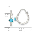 FJC Finejewelers 925 Sterling Silver Polished Turquoise Endless Hoop Earrings 14 x 14 mm