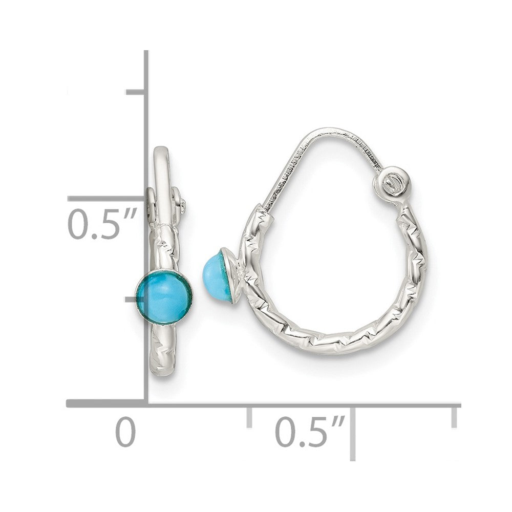 FJC Finejewelers 925 Sterling Silver Polished Turquoise Endless Hoop Earrings 14 x 14 mm