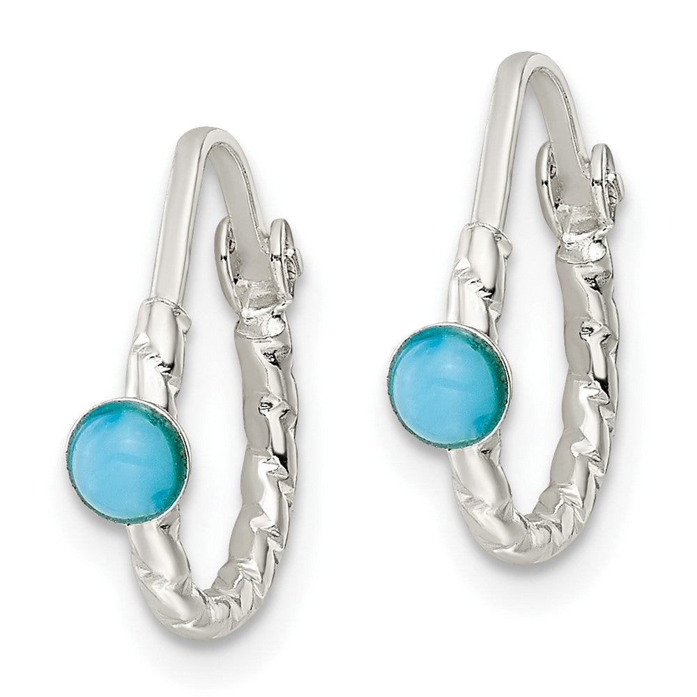 FJC Finejewelers 925 Sterling Silver Polished Turquoise Endless Hoop Earrings 14 x 14 mm
