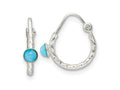 FJC Finejewelers 925 Sterling Silver Polished Turquoise Endless Hoop Earrings 14 x 14 mm