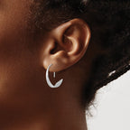 FJC Finejewelers 925 Sterling Silver Rhodium Plated Polished Flat Bar Hoop Threader Earrings 20 x 5 mm