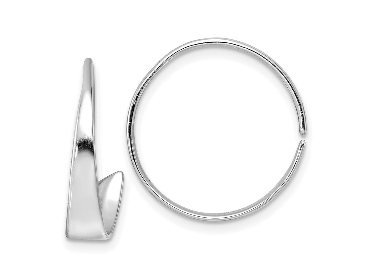 FJC Finejewelers 925 Sterling Silver Rhodium Plated Polished Flat Bar Hoop Threader Earrings 20 x 5 mm