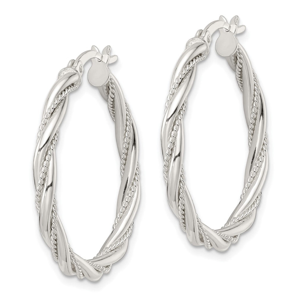 FJC Finejewelers 925 Sterling Silver Polished Twisted Rope Hoop Earrings 31 x 29 mm