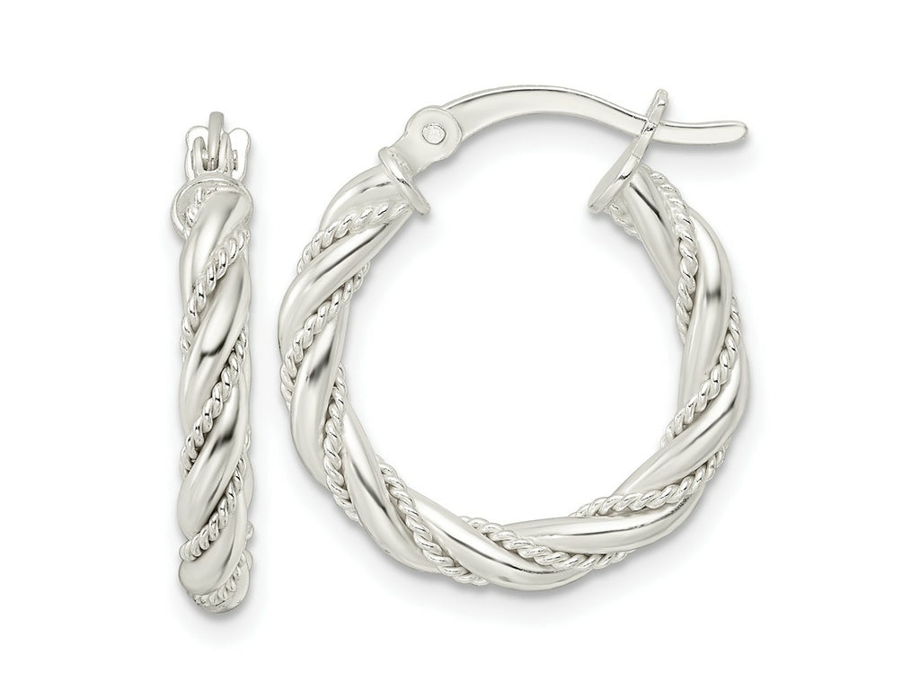 FJC Finejewelers 925 Sterling Silver Polished Twisted Rope Hoop Earrings 21 x 19 mm