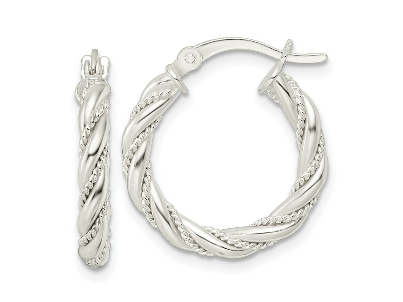 FJC Finejewelers 925 Sterling Silver Polished Twisted Rope Hoop Earrings 21 x 19 mm