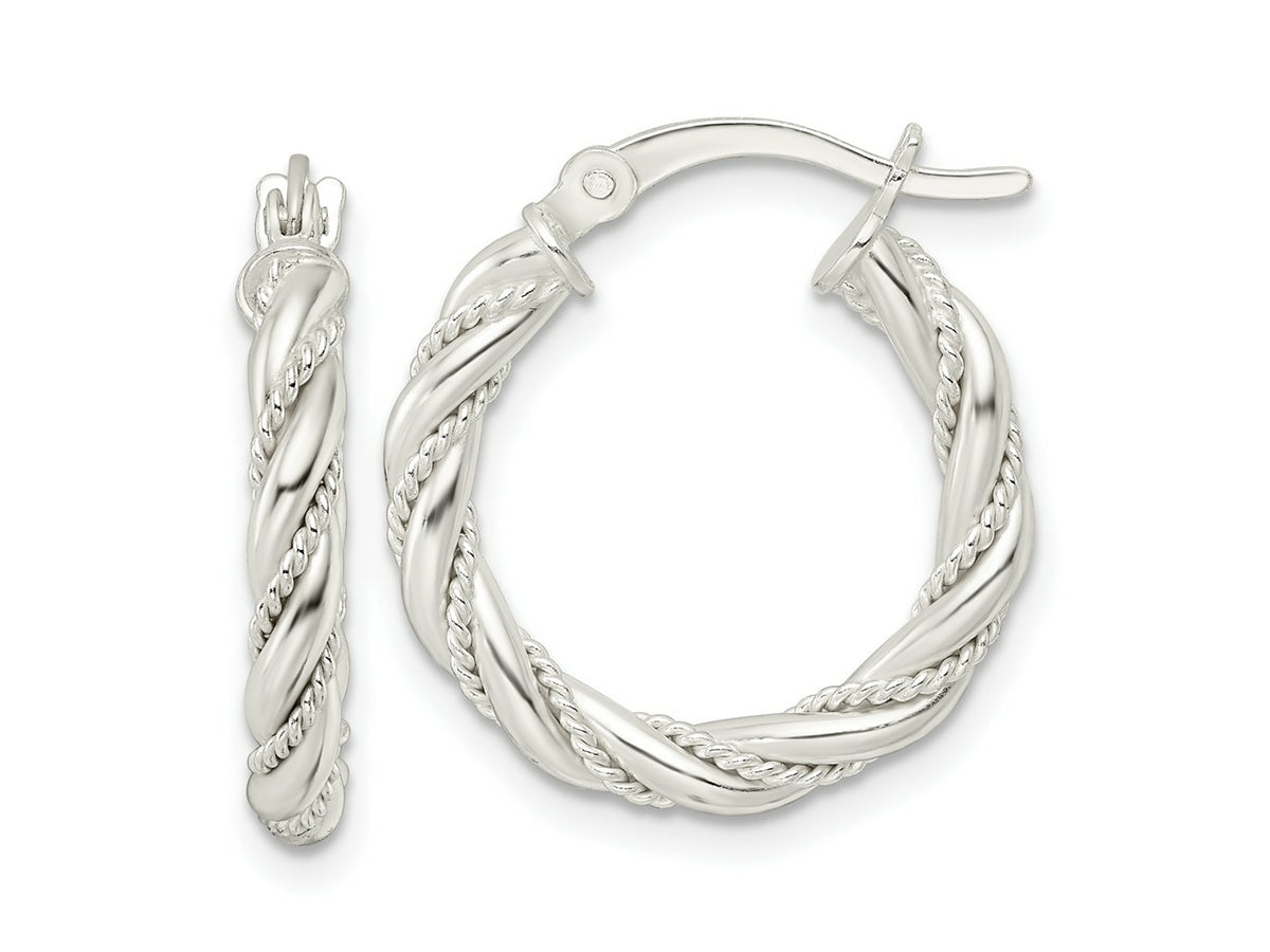 FJC Finejewelers 925 Sterling Silver Polished Twisted Rope Hoop Earrings 21 x 19 mm