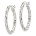 FJC Finejewelers 925 Sterling Silver Polished Twisted Rope Oval Hoop Earrings 26 x 18 mm
