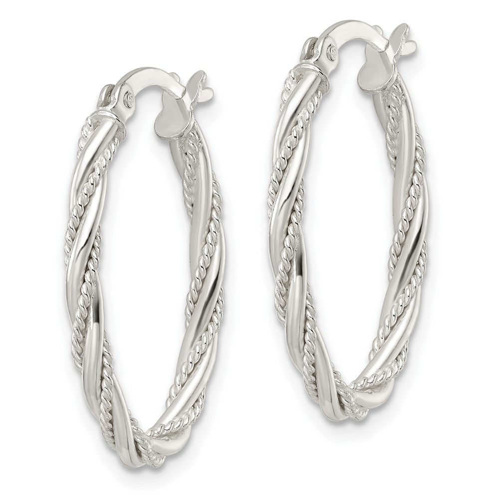 FJC Finejewelers 925 Sterling Silver Polished Twisted Rope Oval Hoop Earrings 26 x 18 mm