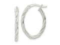 FJC Finejewelers 925 Sterling Silver Polished Twisted Rope Oval Hoop Earrings 26 x 18 mm