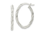 FJC Finejewelers 925 Sterling Silver Polished Twisted Rope Oval Hoop Earrings 26 x 18 mm