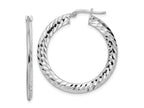 FJC Finejewelers 925 Sterling Silver  2x Bright Cut Knife-edge Tube Hoop Earrings 33 x 32 mm