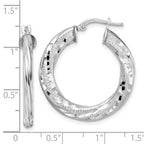FJC Finejewelers 925 Sterling Silver  3x29mm Bright Cut Twisted Tube Hoop Earrings 30 mm x 28 mm