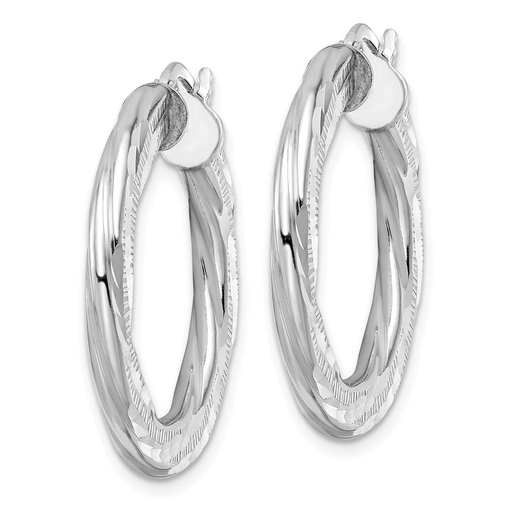 FJC Finejewelers 925 Sterling Silver  3x29mm Bright Cut Twisted Tube Hoop Earrings 30 mm x 28 mm