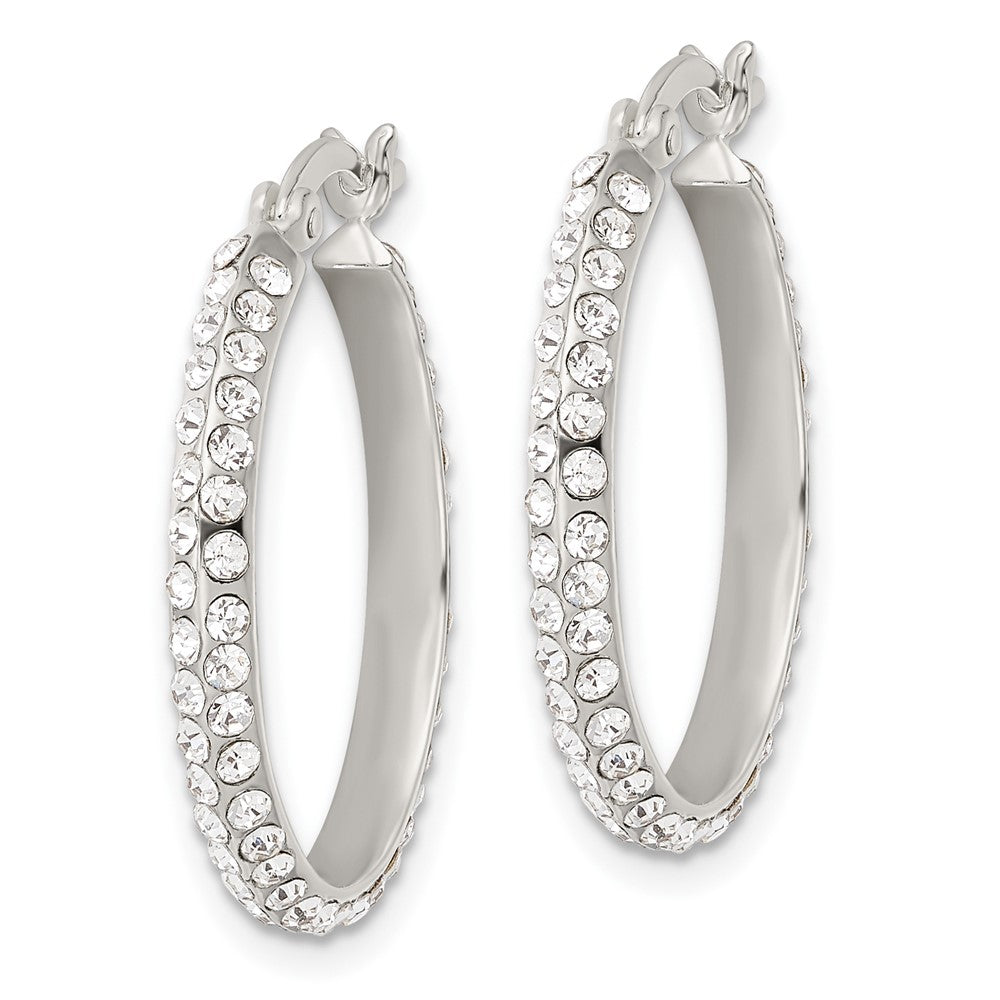 FJC Finejewelers 925 Sterling Silver CZ Round Hoop Earrings 24 x 23 mm