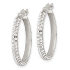FJC Finejewelers 925 Sterling Silver CZ Round Hoop Earrings 24 x 23 mm