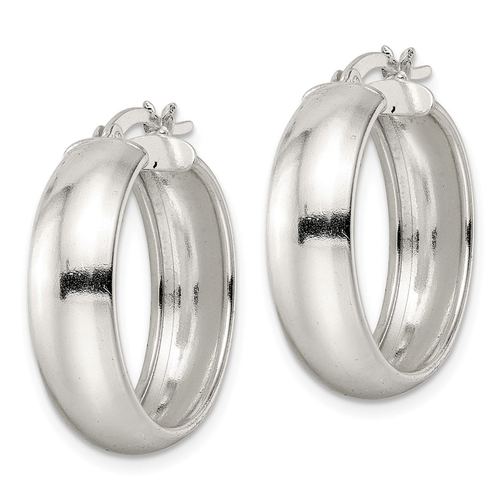 FJC Finejewelers 925 Sterling Silver Polished 7x Hoop Earrings 25 x 25 mm