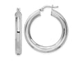 FJC Finejewelers 925 Sterling Silver Bright Cut  5x34mm Octagon Tube Hoop Earrings 35 mm x 33 mm