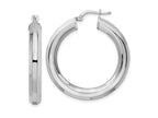 FJC Finejewelers 925 Sterling Silver Bright Cut  5x34mm Octagon Tube Hoop Earrings 35 mm x 33 mm