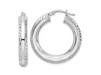 FJC Finejewelers 925 Sterling Silver  5x30mm Bright Cut Octagon Tube Hoop Earrings 31 mm x 29 mm