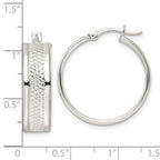 FJC Finejewelers 925 Sterling Silver Polished Textured 7.5x Hoop Earrings 26 x 25 mm
