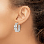 FJC Finejewelers 925 Sterling Silver Polished Textured 7.5x Hoop Earrings 26 x 25 mm