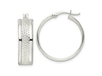 FJC Finejewelers 925 Sterling Silver Polished Textured 7.5x Hoop Earrings 26 x 25 mm