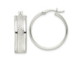 FJC Finejewelers 925 Sterling Silver Polished Textured 7.5x Hoop Earrings 26 x 25 mm