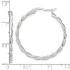 FJC Finejewelers 925 Sterling Silver Satin Twisted Hoop Earrings 30 x 31 mm