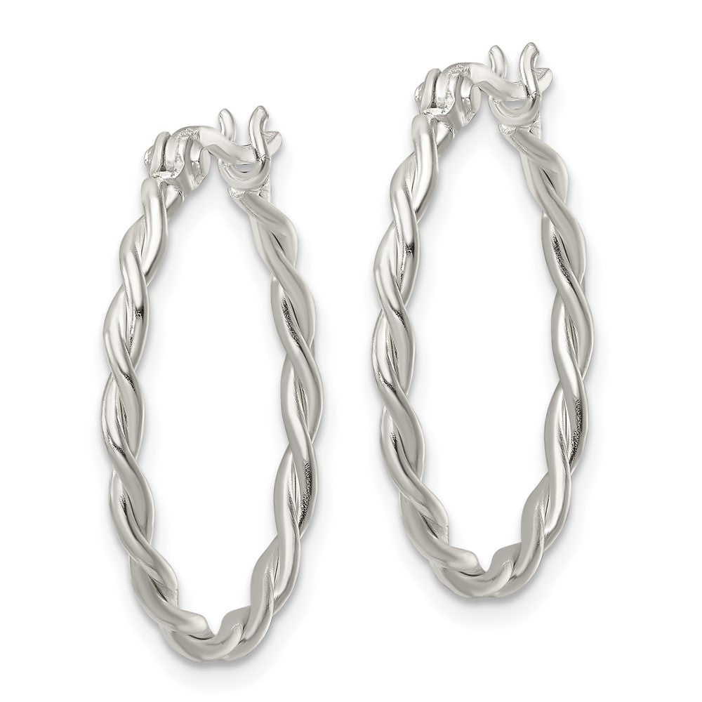 FJC Finejewelers 925 Sterling Silver Polished Twisted Hoop Earrings 24 x 24 mm