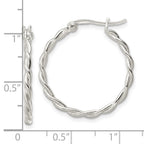 FJC Finejewelers 925 Sterling Silver Polished Twisted Hoop Earrings 24 x 24 mm