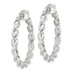 FJC Finejewelers 925 Sterling Silver Polished and Textured Twisted Circle Hoop Earrings 35 x 33 mm
