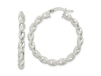 FJC Finejewelers 925 Sterling Silver Polished and Textured Twisted Circle Hoop Earrings 35 x 33 mm