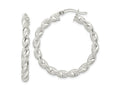 FJC Finejewelers 925 Sterling Silver Polished and Textured Twisted Circle Hoop Earrings 35 x 33 mm